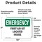 Signmission First Aid Kit Located Inside, 10 in W x Rectangle, Vinyl Decal OS-2PACK-EM-D-710-L-10375 - alternate 6